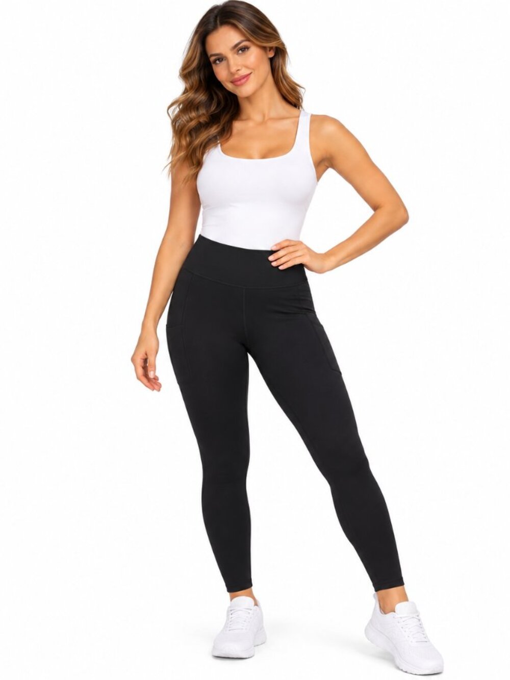 Avia Women’s High Rise Black Leggings Size M 8-10 Athletic Workout Gym Pants